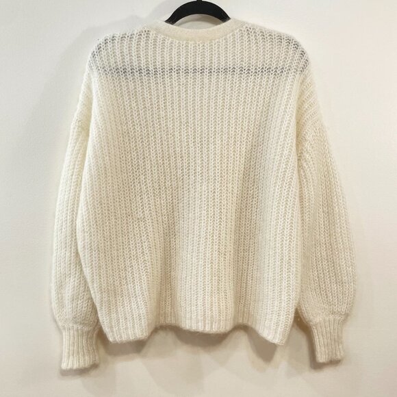 EUC Sézane Achille Mohair Wool Blend Oversized Cardigan Ecru Small - Picture 3 of 5